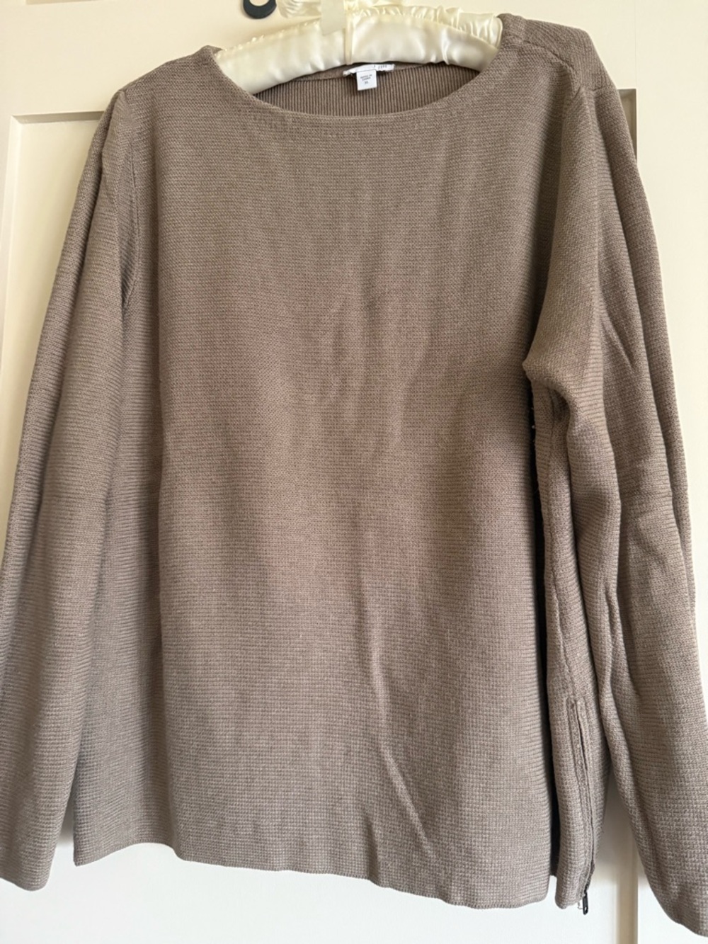 J. Jill Taupe Crew Neck Sweater